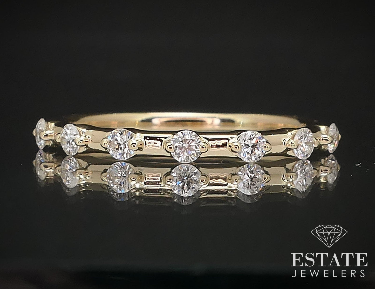 14k Yellow Gold Natural .24ctw Diamond Ladies Wedding Band Ring 1.6g i17239