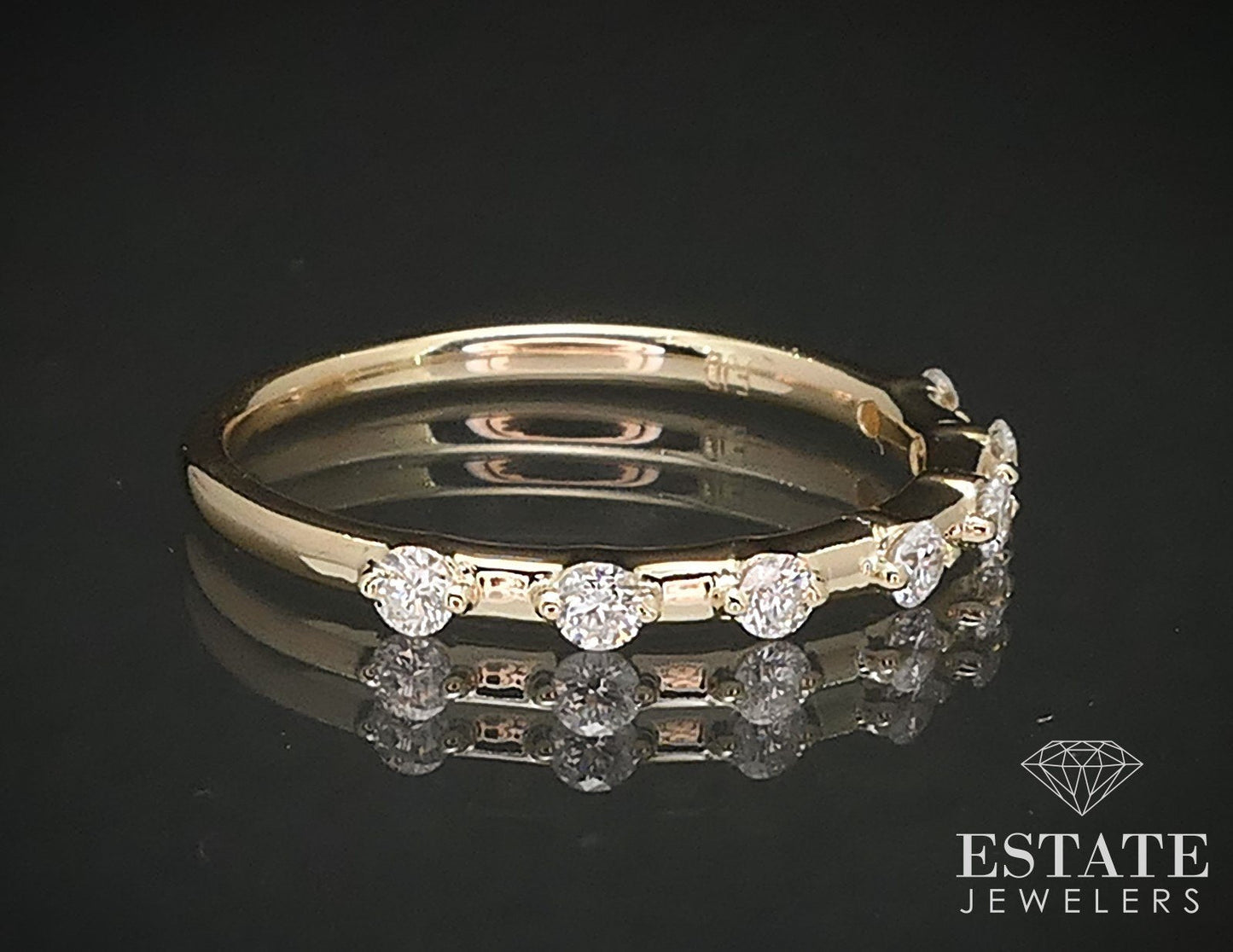 14k Yellow Gold Natural .24ctw Diamond Ladies Wedding Band Ring 1.6g i17239