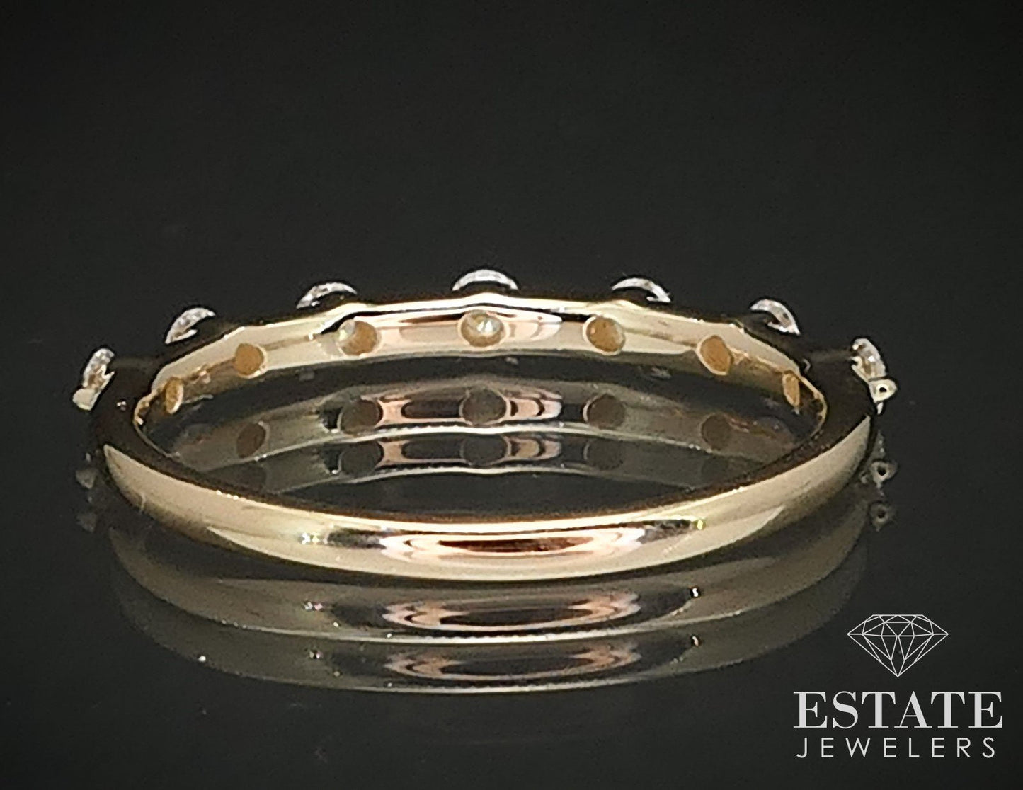 14k Yellow Gold Natural .24ctw Diamond Ladies Wedding Band Ring 1.6g i17238