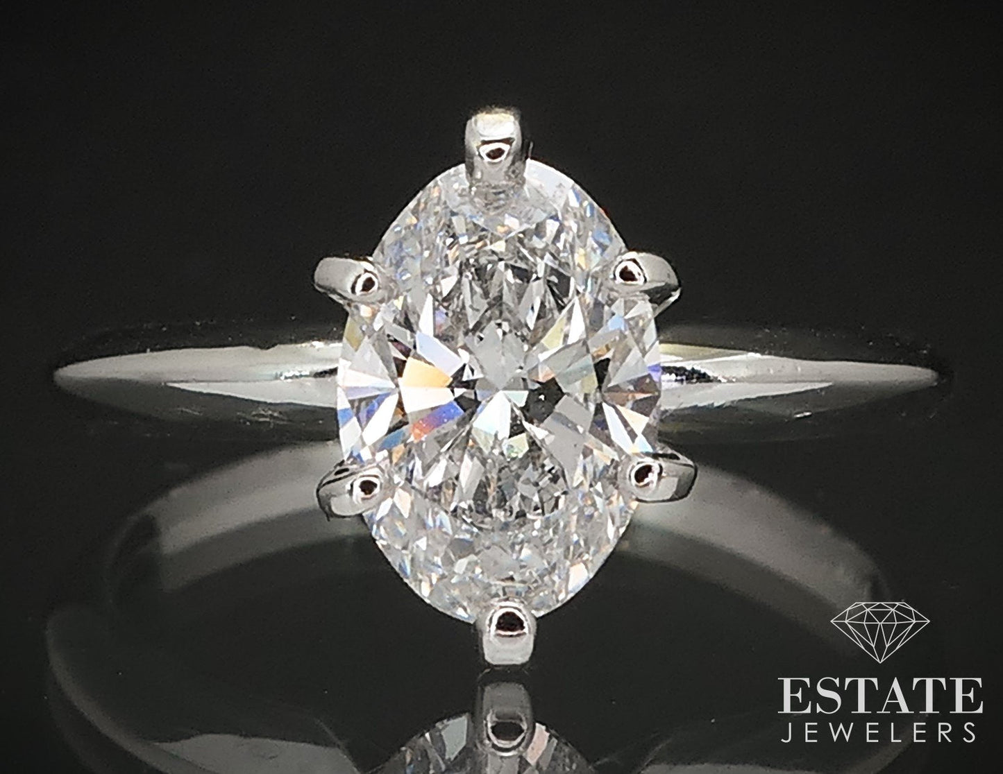 14k White Gold IGI 1.07ct Lab Diamond Solitaire Engagement Ring 2.2g i17260