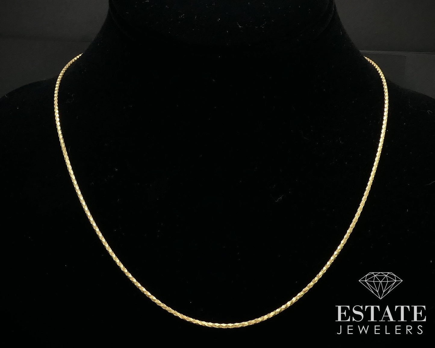 18k Yellow Gold 1.5mm D/C Snake Chain Ladies Necklace 9g 18"L i17308b