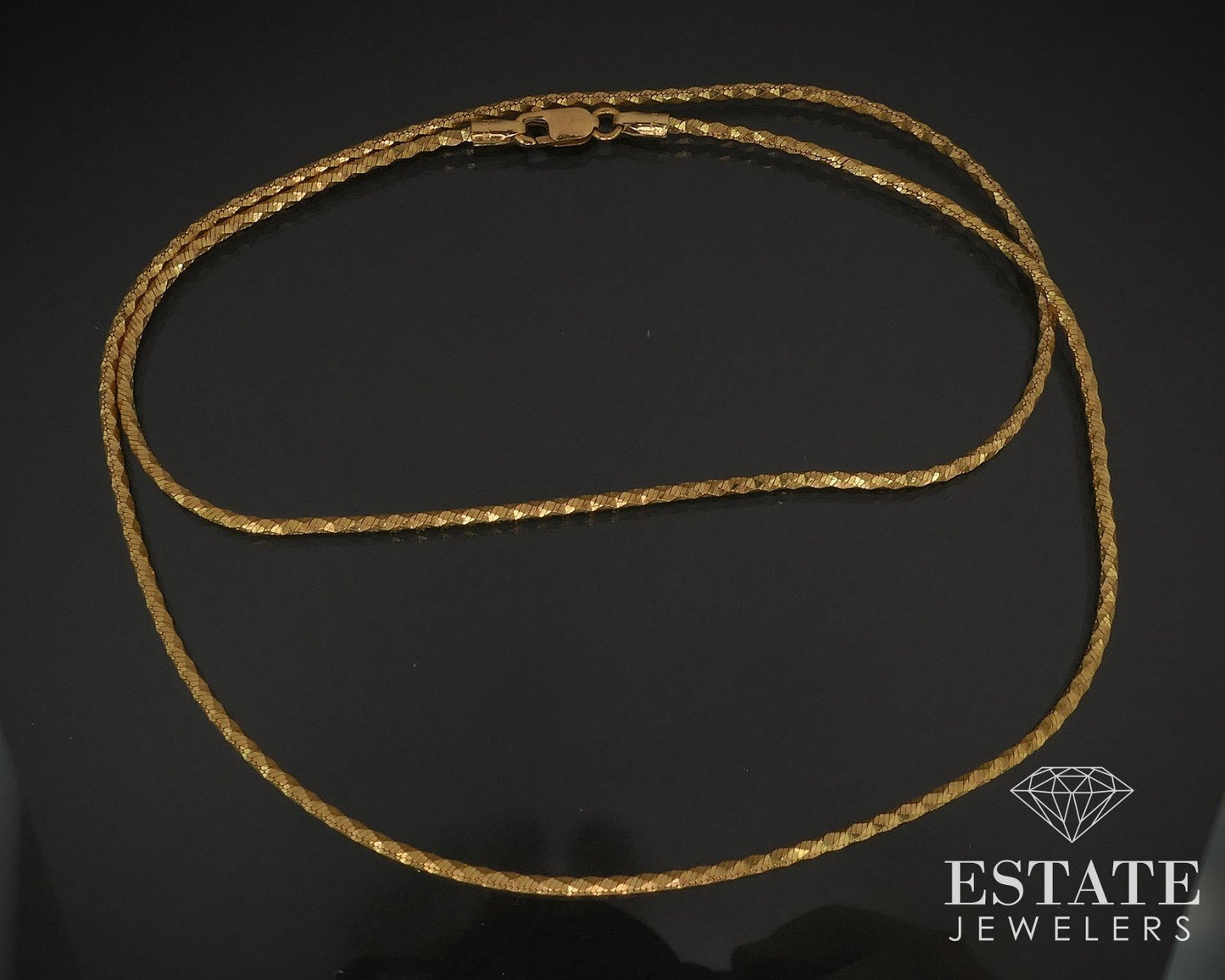 18k Yellow Gold 1.5mm D/C Snake Chain Ladies Necklace 9g 18"L i17308b
