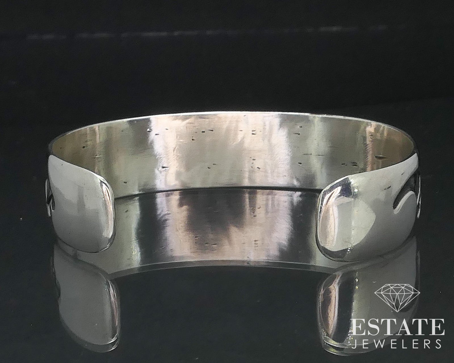 Vintage Sterling Hopi Overlay Ladies Cuff Bracelet 34.2g i17351