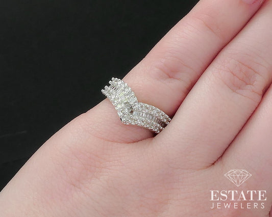 Vintage 14k Yellow Gold Natural .60ctw Diamond Ladies Band Ring 4g i17373b