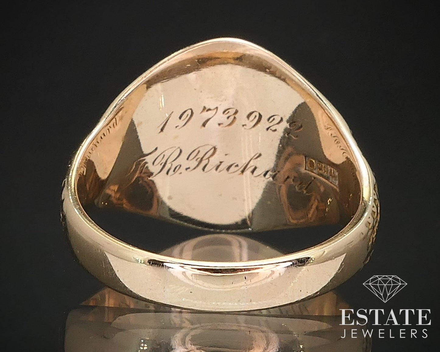 Antique 14k Yellow Gold Ostby & Barton WWII Signal Corps Mens Ring 11.6g i17394