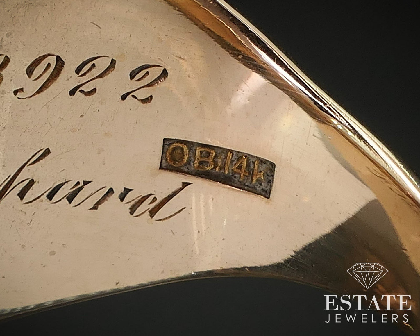 Antique 14k Yellow Gold Ostby & Barton WWII Signal Corps Mens Ring 11.6g i17394