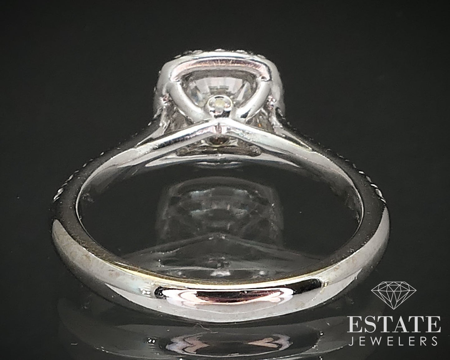 14k White Gold Round Natural 1.76ctw Diamond Halo Engagement Ring 4.2g i17404