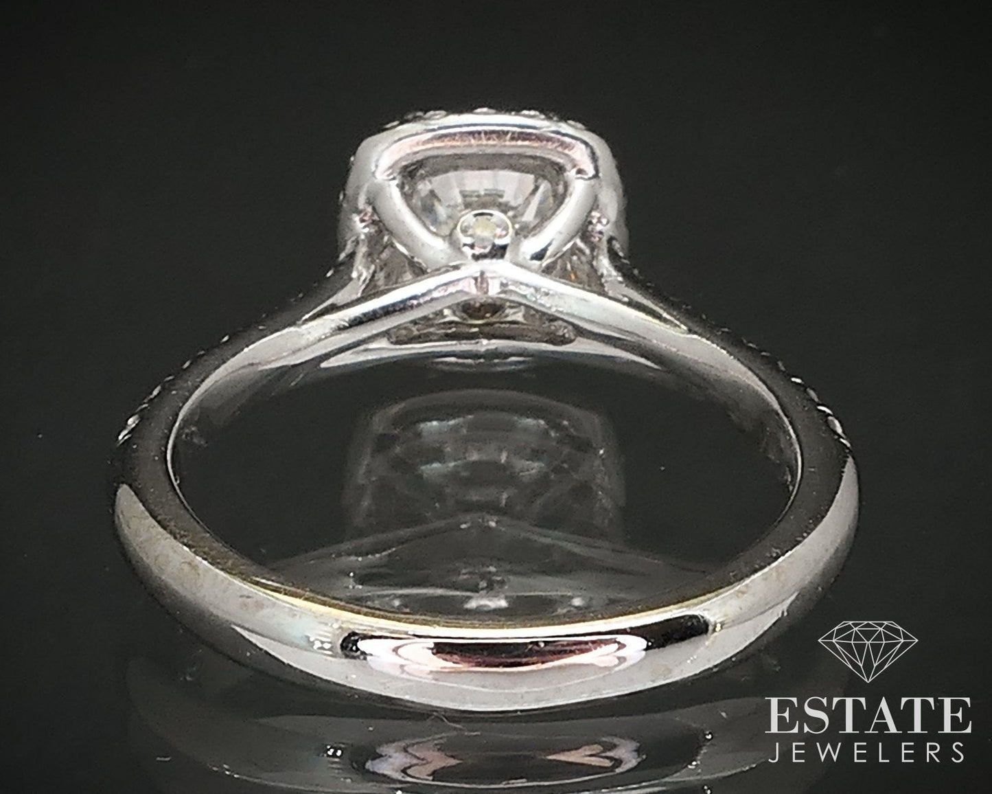 14k White Gold Round Natural 1.76ctw Diamond Halo Engagement Ring 4.2g i17404