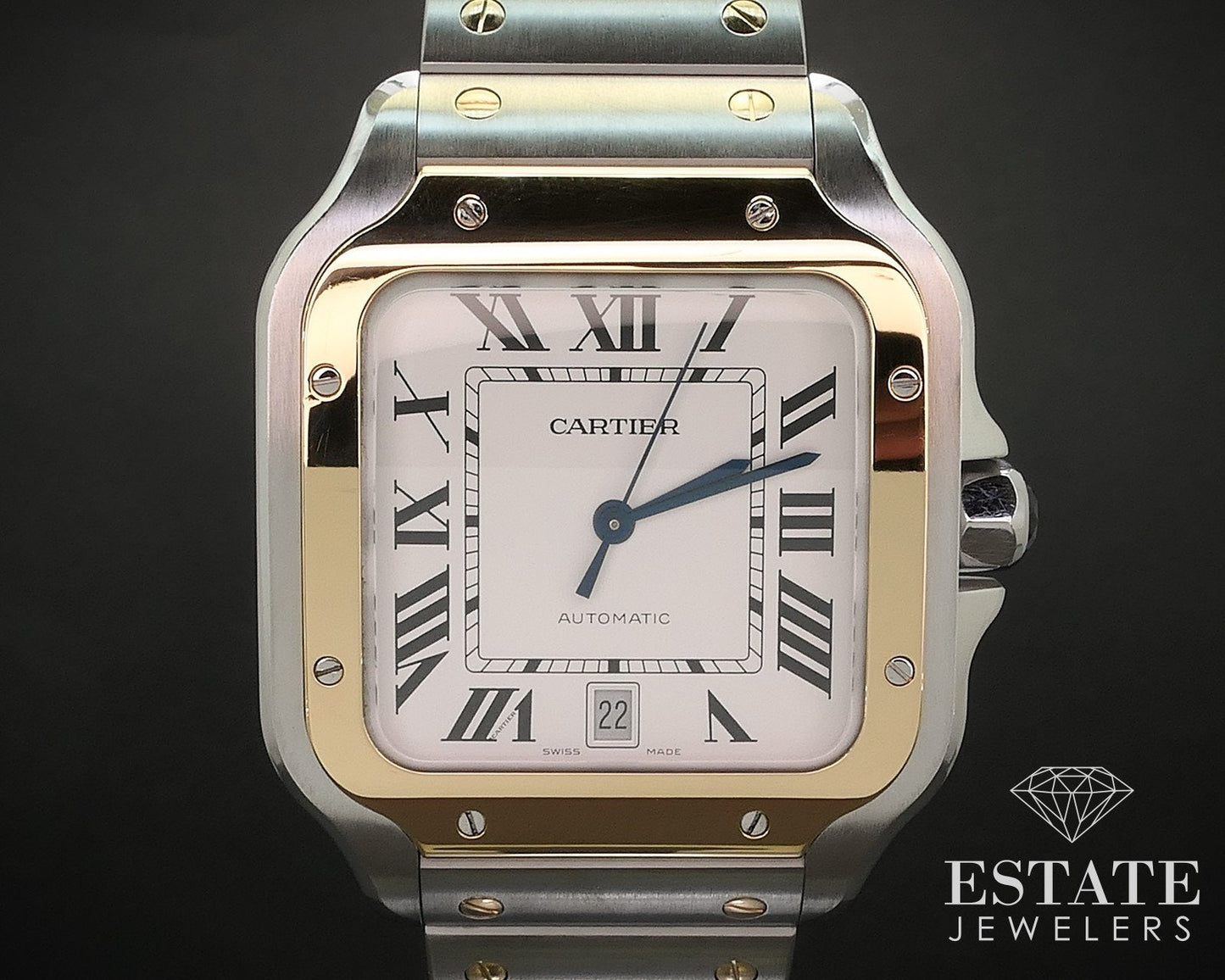 Cartier Santos De Cartier 18k & Stainless W2SA0009 Automatic Mens Watch i17407
