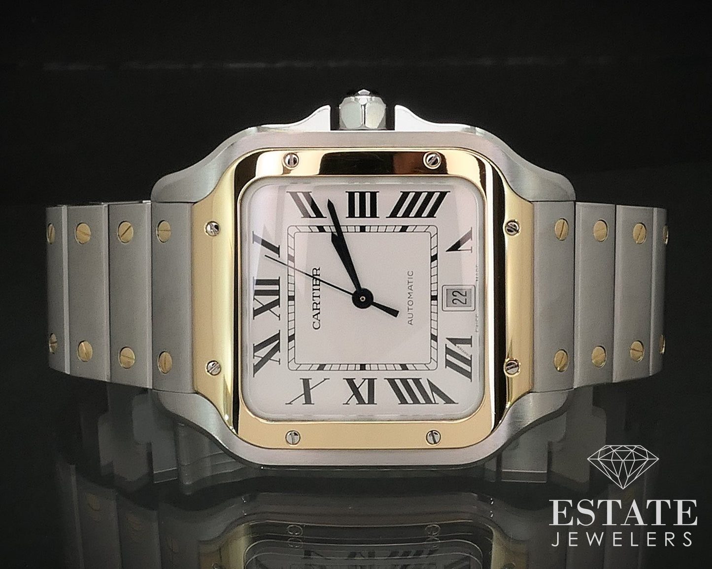 Cartier Santos De Cartier 18k & Stainless W2SA0009 Automatic Mens Watch i17407