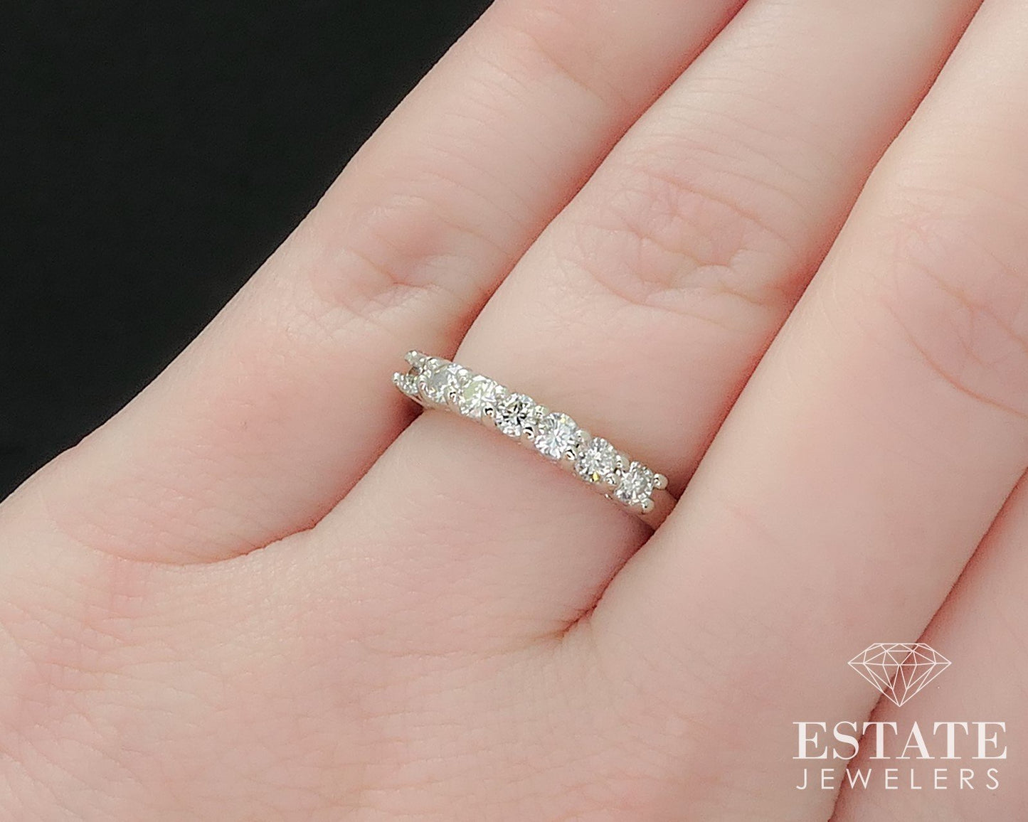 14k White Gold Natural .45ctw Diamond Ladies Wedding Band 2.7g i17422