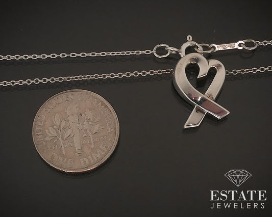 Sterling Paloma Picasso Tiffany & Co Loving Heart Necklace 2.9g 16"L i17494