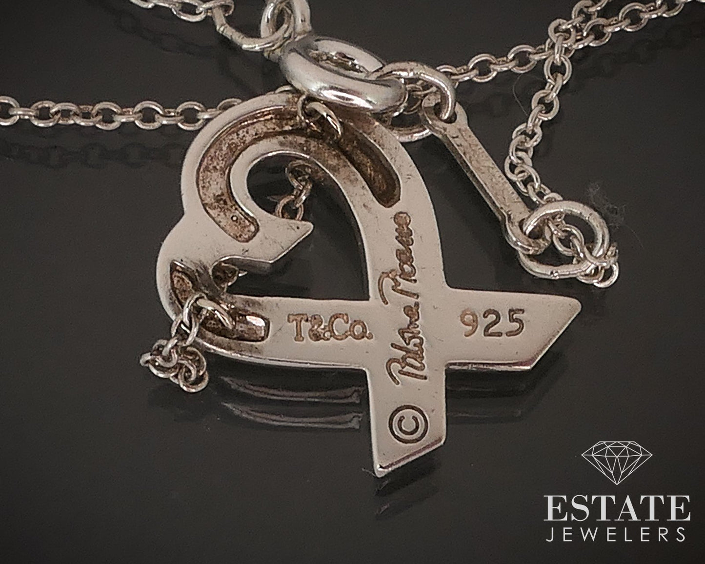 Sterling Paloma Picasso Tiffany & Co Loving Heart Necklace 2.9g 16"L i17494