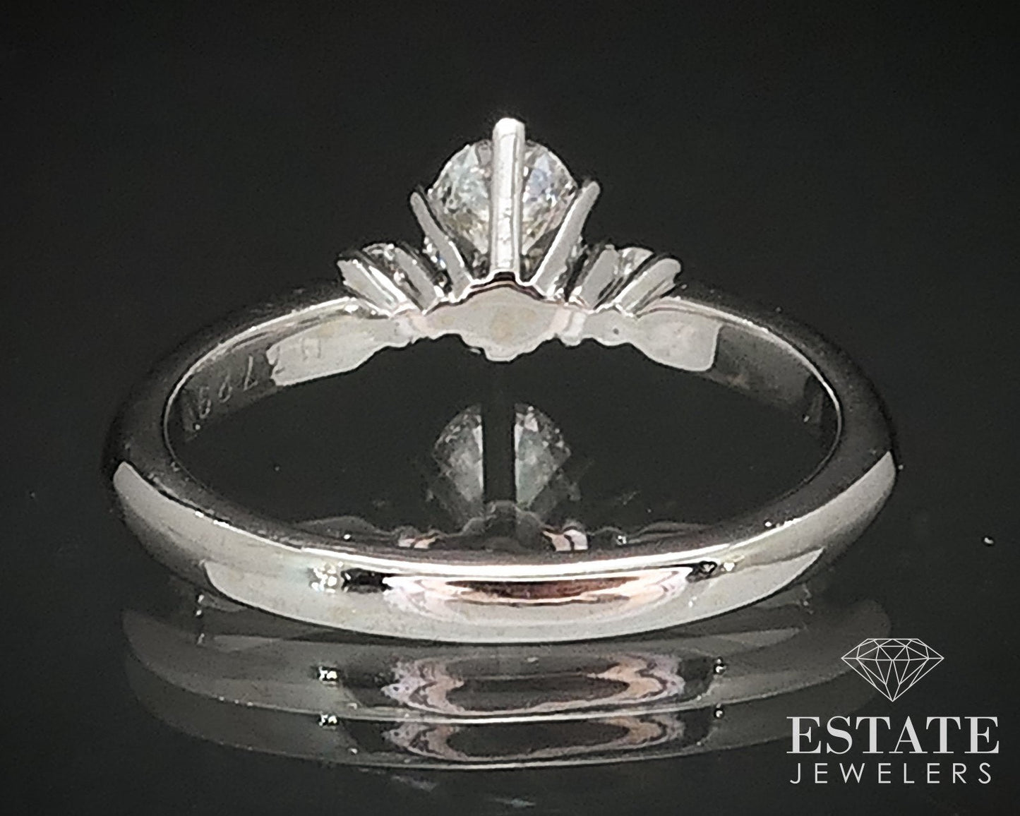 14k White Gold Oval Natural .51ctw Diamond Engagement Ring 3.6g i17487