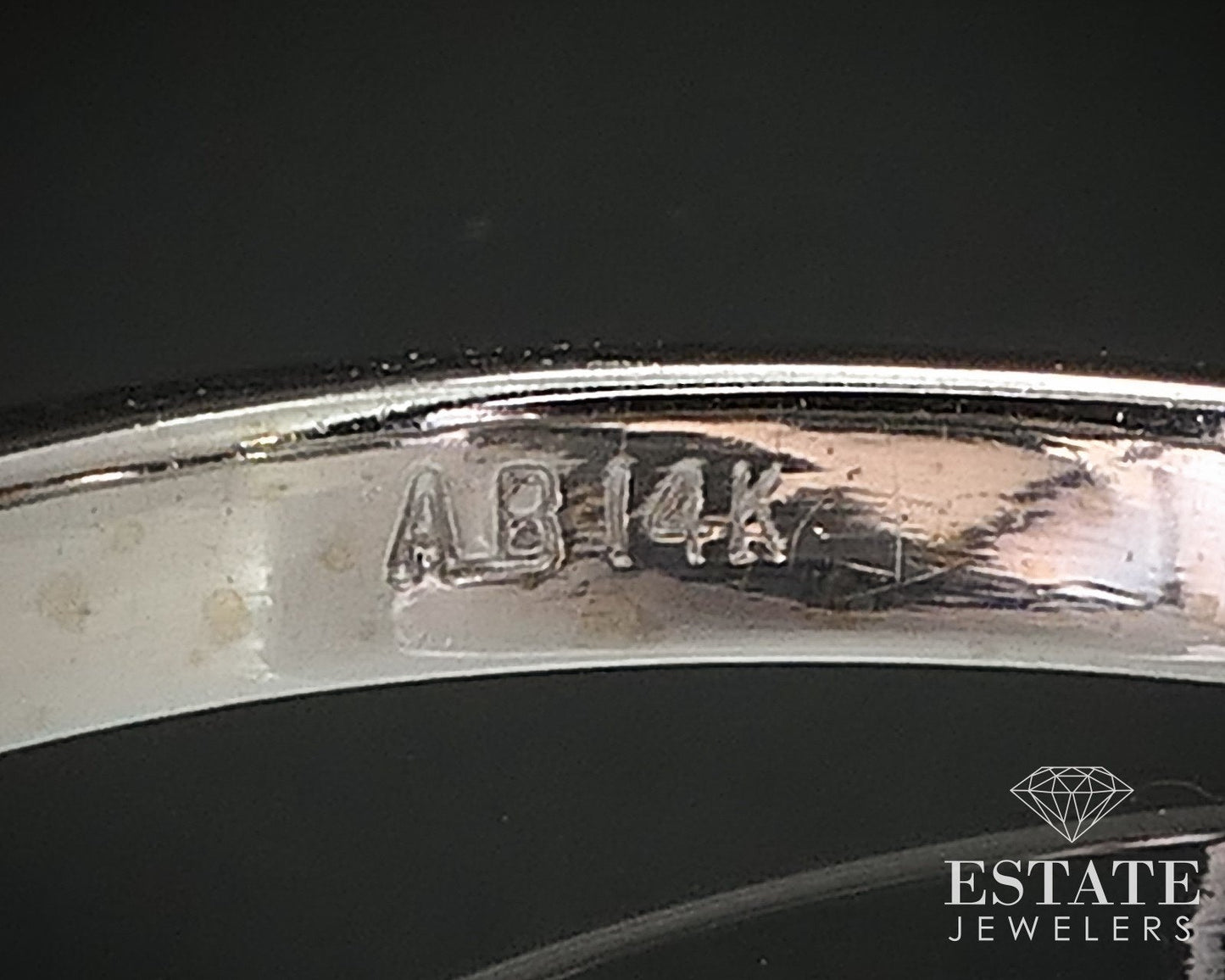 14k White Gold Oval Natural .51ctw Diamond Engagement Ring 3.6g i17487
