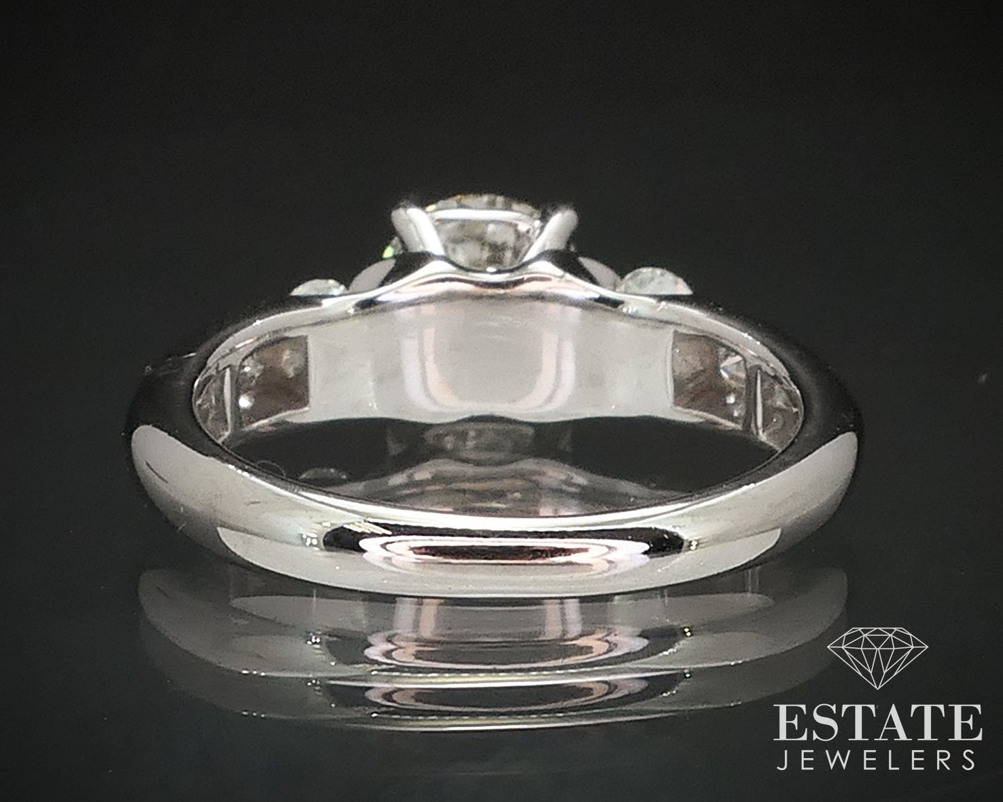 14k White Gold Transitional Natural 1.03ct Diamond Engagement Ring 3.8g i17509