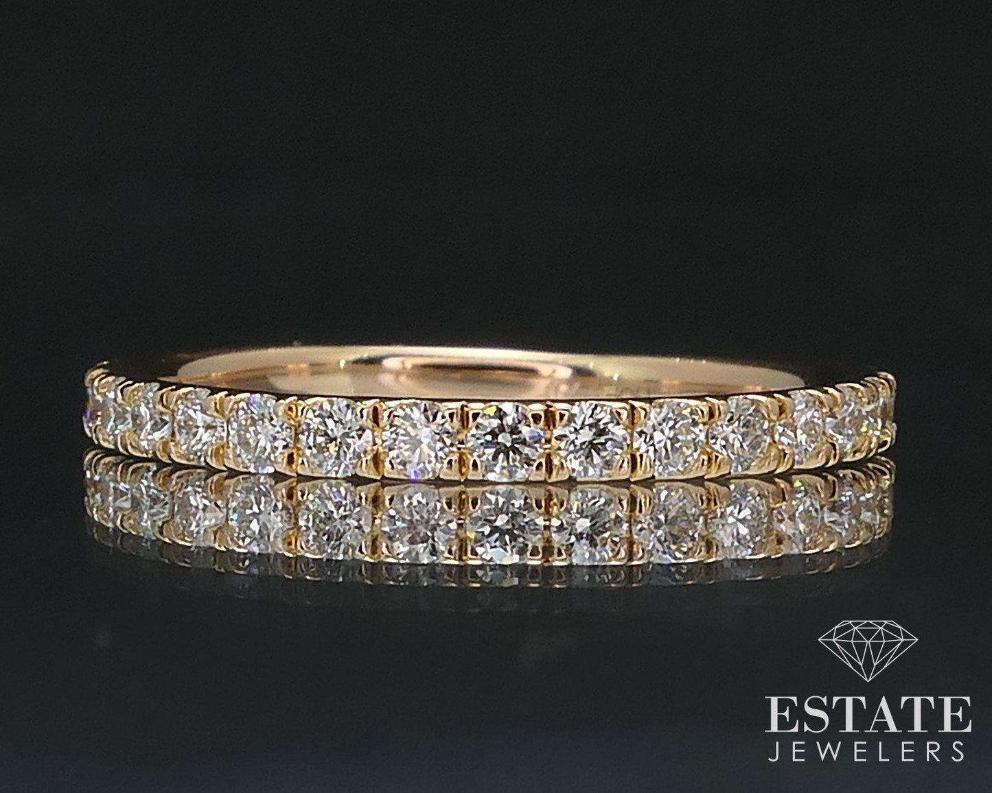 18k Rose Gold Natural .35ctw Diamond Hearts on Fire Wedding Band 1.4g i17539
