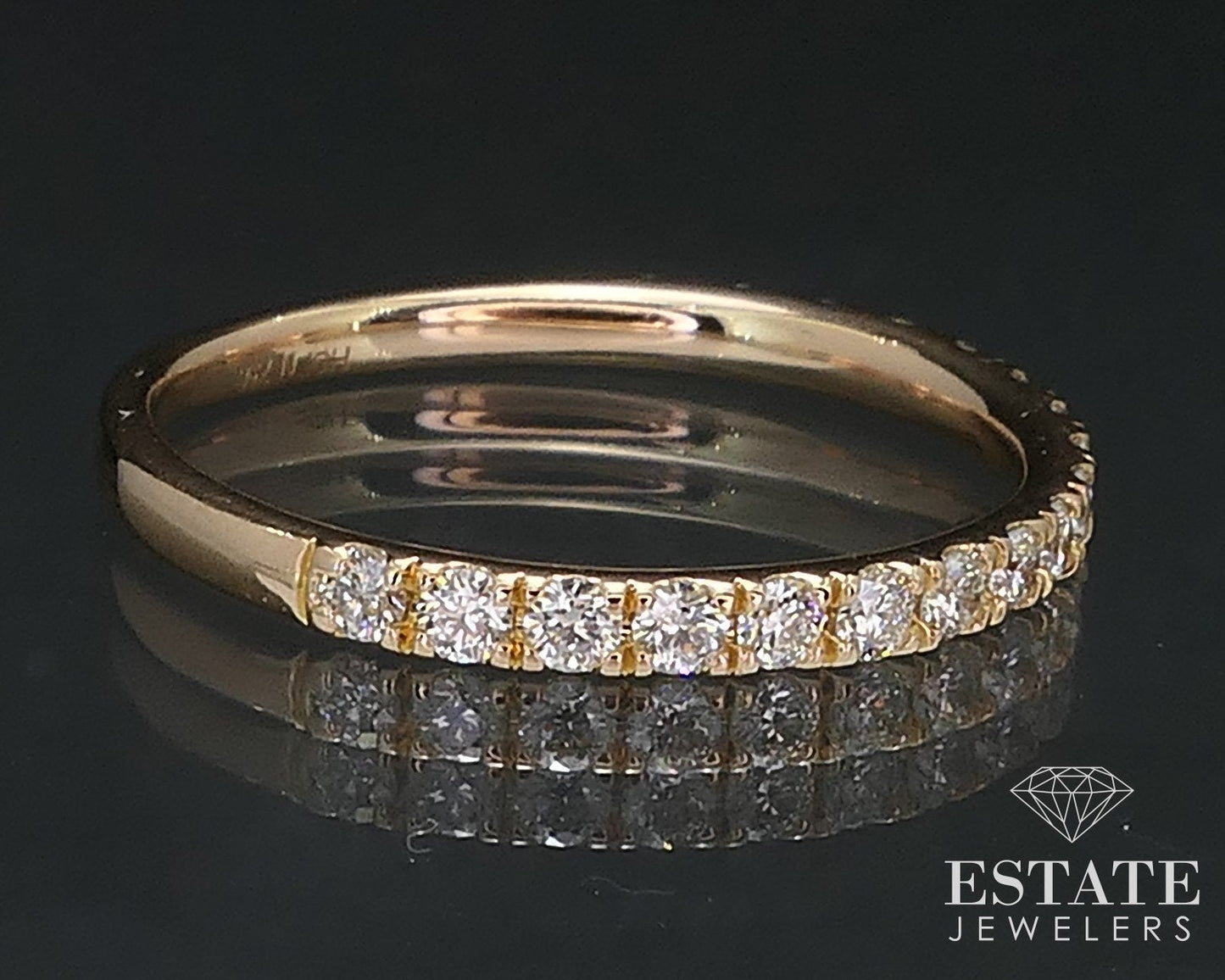 18k Rose Gold Natural .35ctw Diamond Hearts on Fire Wedding Band 1.4g i17539
