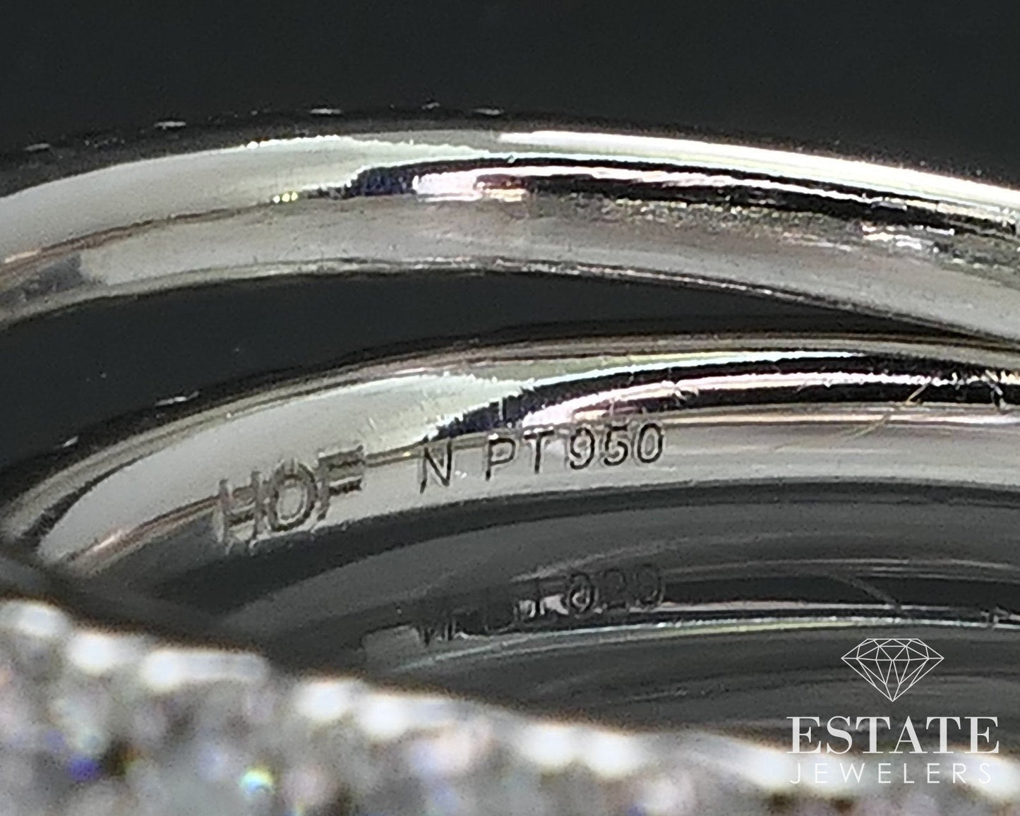 Platinum Natural 1.03ctw Diamond Hearts on Fire Wedding Set 5.9g i17538
