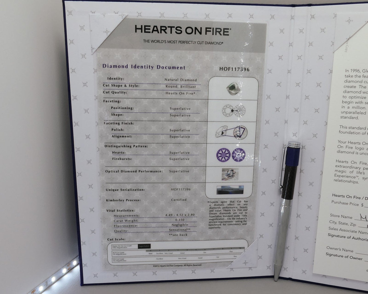 Platinum Natural 1.03ctw Diamond Hearts on Fire Wedding Set 5.9g i17538