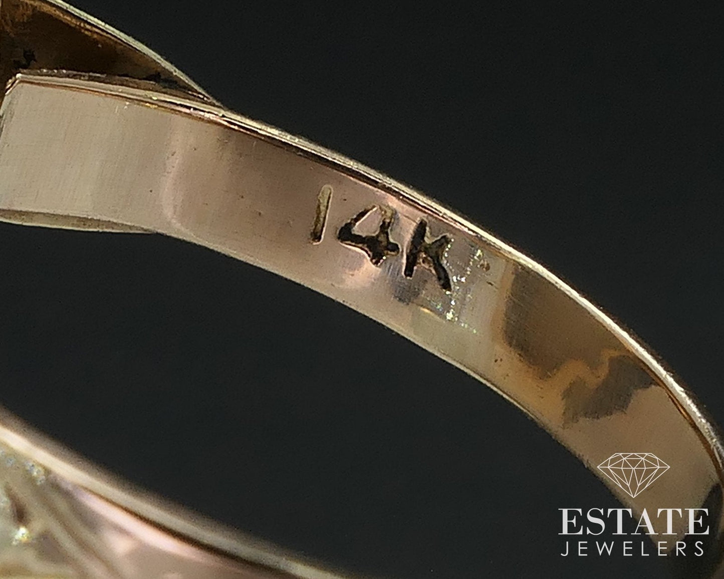 Antique Victorian 14k Yellow Gold Painted Portrait Ladies Ring 3.4g i17548