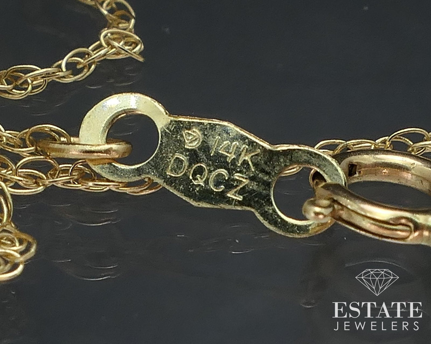 Antique 14k Yellow & Green Gold Natural Diamond Filigree Necklace 1.8g i17543