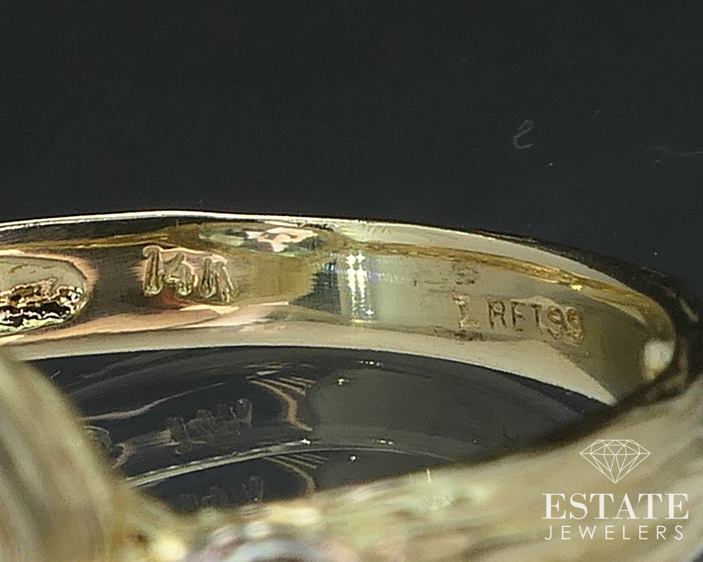 14k Yellow Gold Natural Prasiolite & Diamond I. Reiss Ladies Ring 3.5g i17541