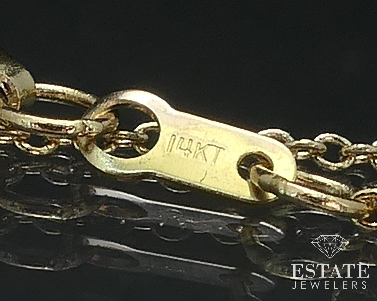 14k Yellow Gold Natural Prasiolite & Diamond I. Reiss Necklace 3.6g 16"L i17542