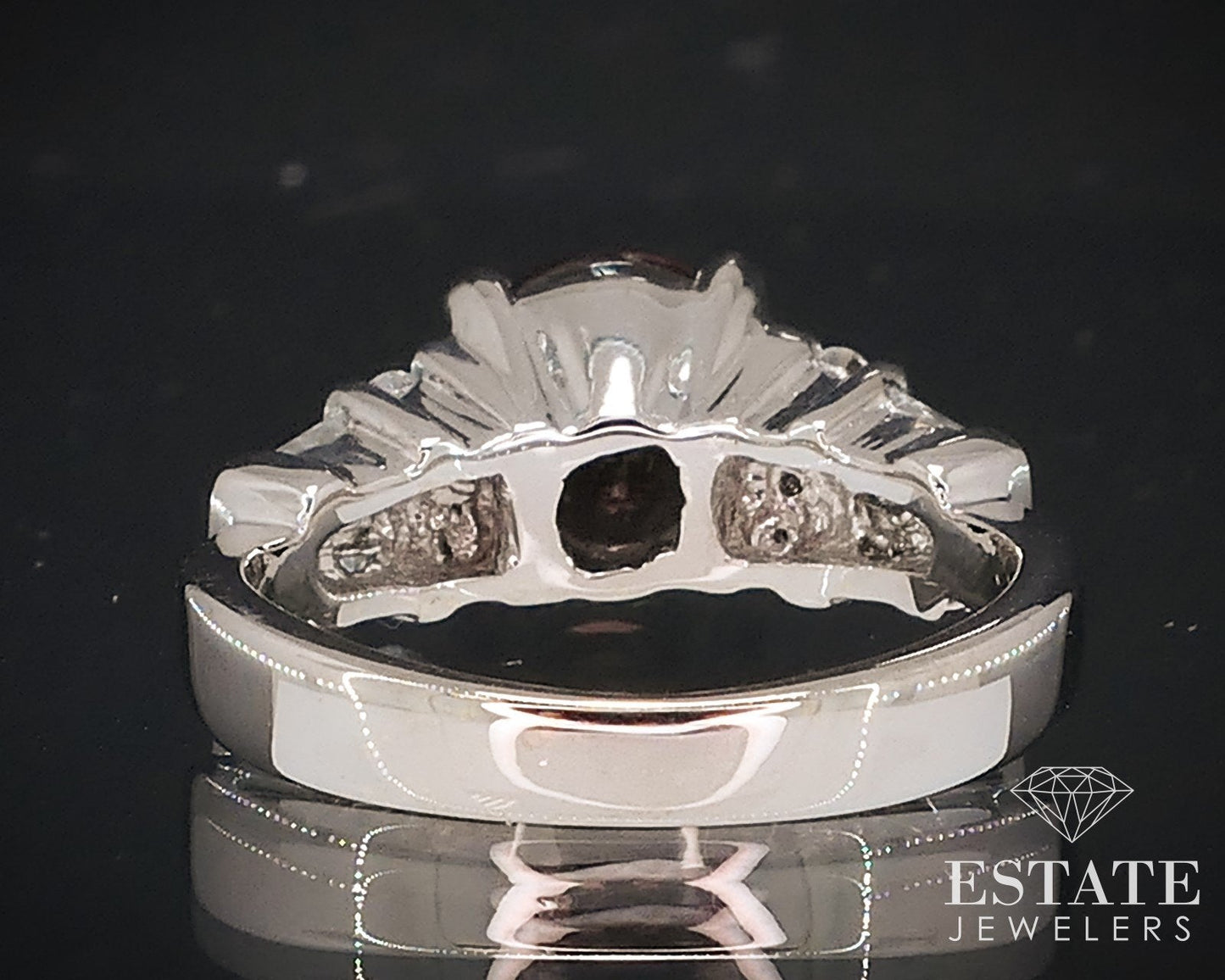 18k White Gold Natural Color Change Garnet & Diamond Ring 4.8g i17630