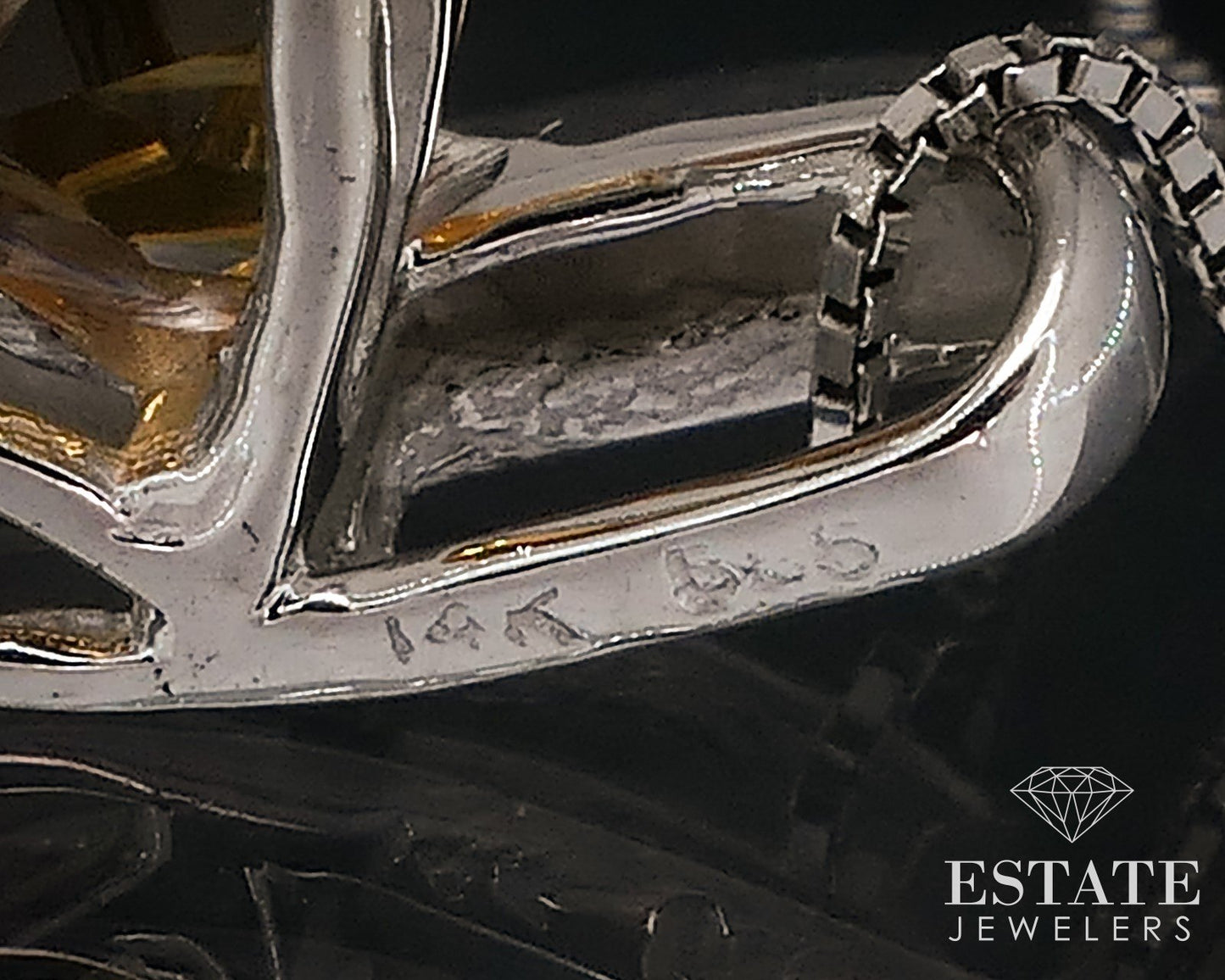 14k White Gold Fantasy Cut Natural Citrine Ladies Necklace 2.5g 18"L p74360