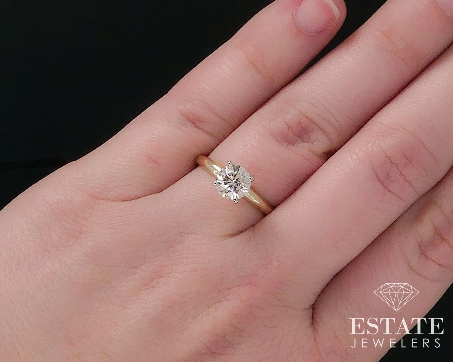 14k Platinum IGI Round LEO Natural .96ct Diamond Solitaire Ring 2.8g i17609