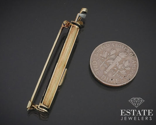 Vintage 14k Yellow Gold Enameled Golf Bag Club Sloan & Co. Brooch 4g i17655