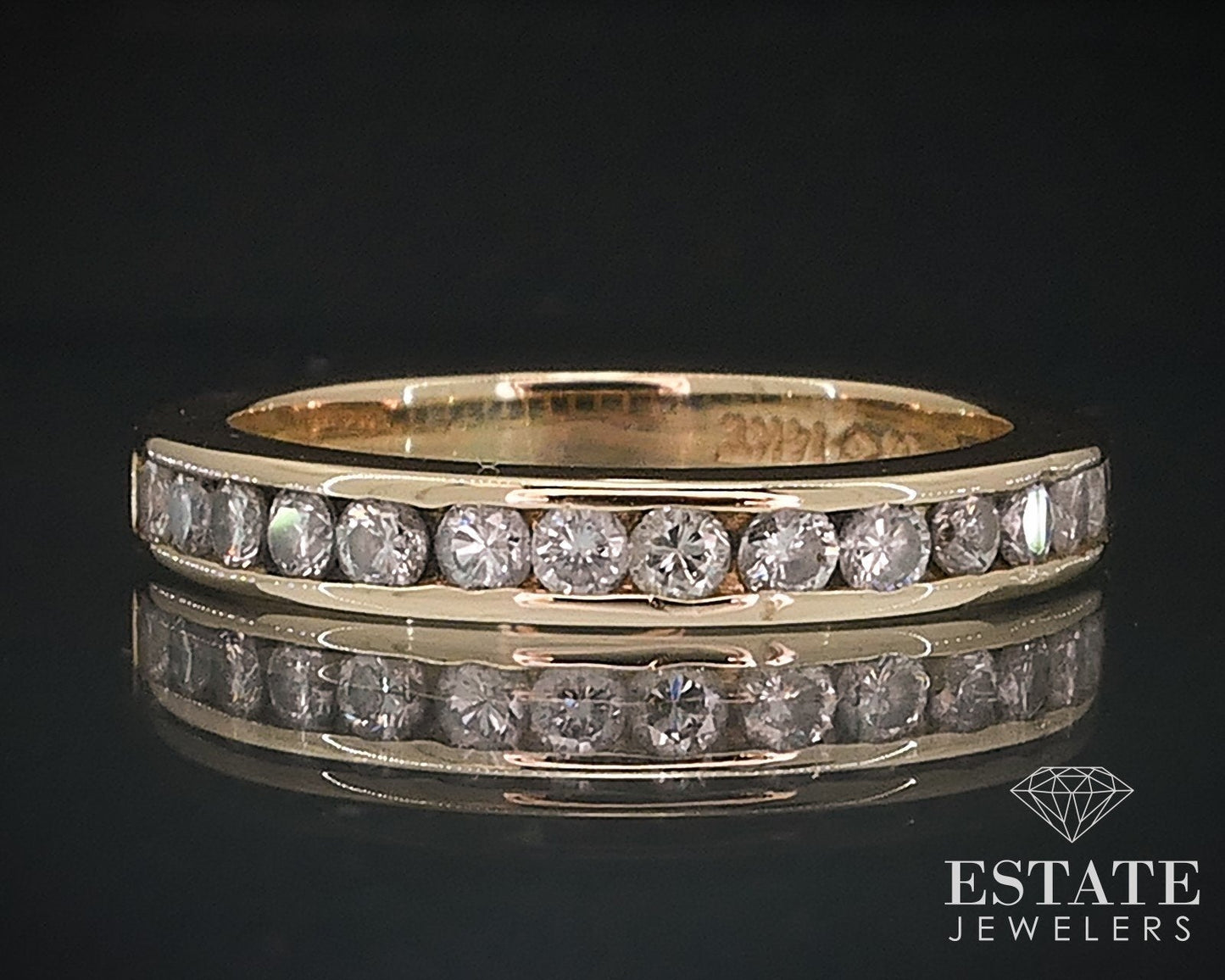 14k Yellow Gold Natural .34ctw Diamond Ladies Wedding Band Ring 3.3g i17644