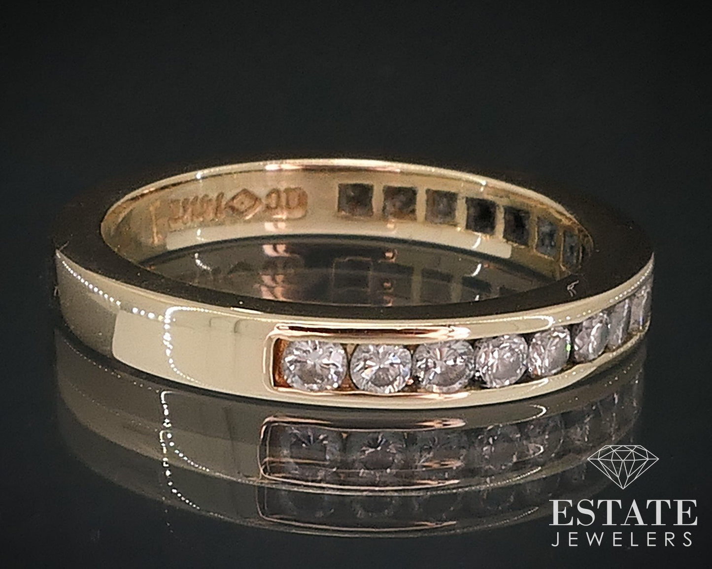 14k Yellow Gold Natural .34ctw Diamond Ladies Wedding Band Ring 3.3g i17644