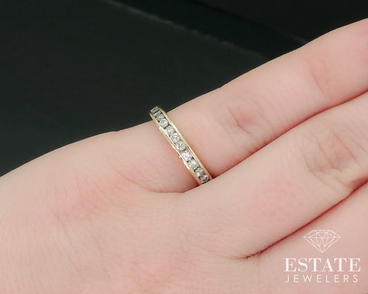 14k Yellow Gold Natural .34ctw Diamond Ladies Wedding Band Ring 3.3g i17644