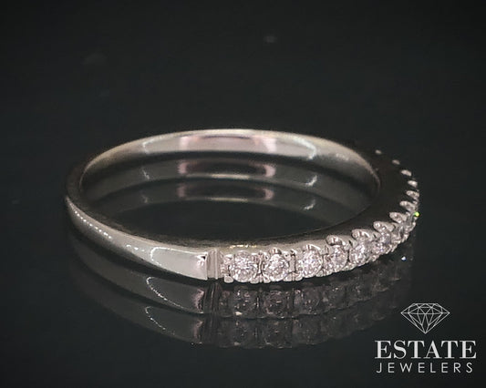 14k White Gold 1.8mm Natural .11ctw Diamond Ladies Wedding Band 1.3g i17649