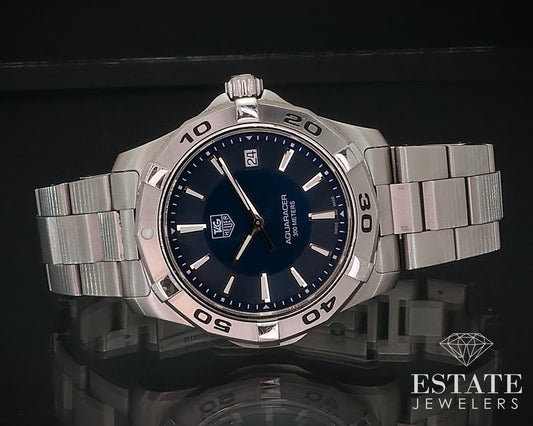 Tag Heuer Aquaracer Date WAP1112 Blue Dial Stainless Steel Mens Watch i17719