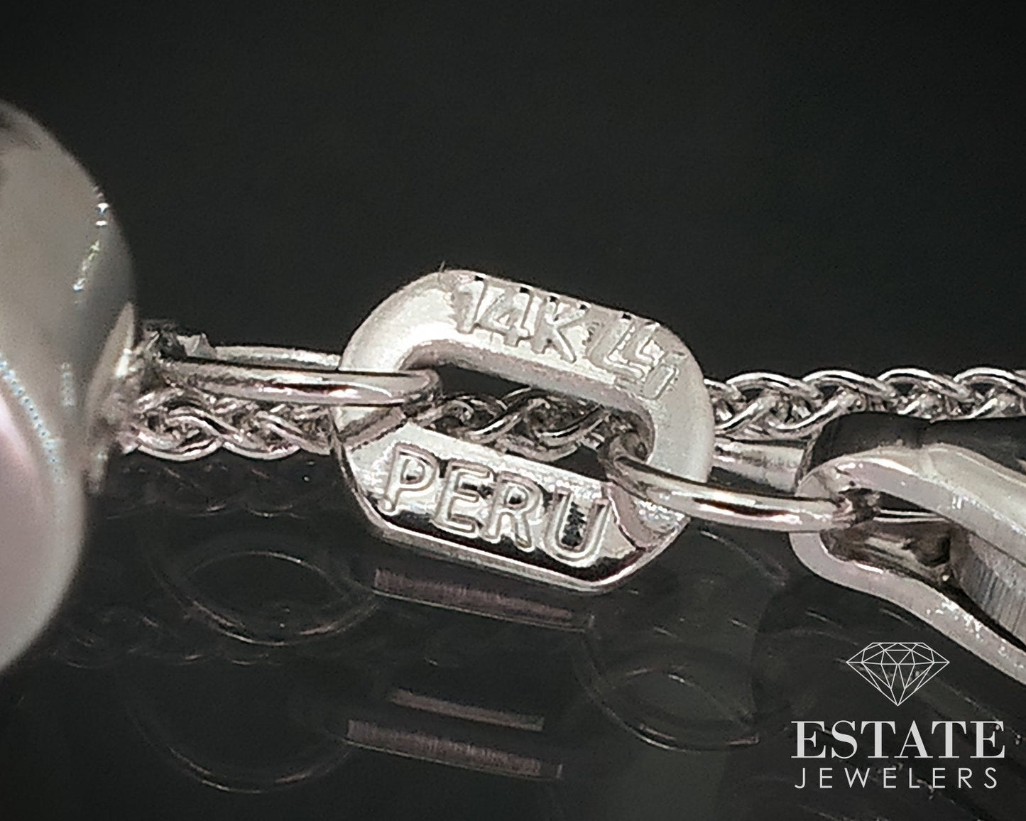 14k White Gold Pear Bezel Natural .22ct Diamond Solitaire Necklace 2.5g i17673