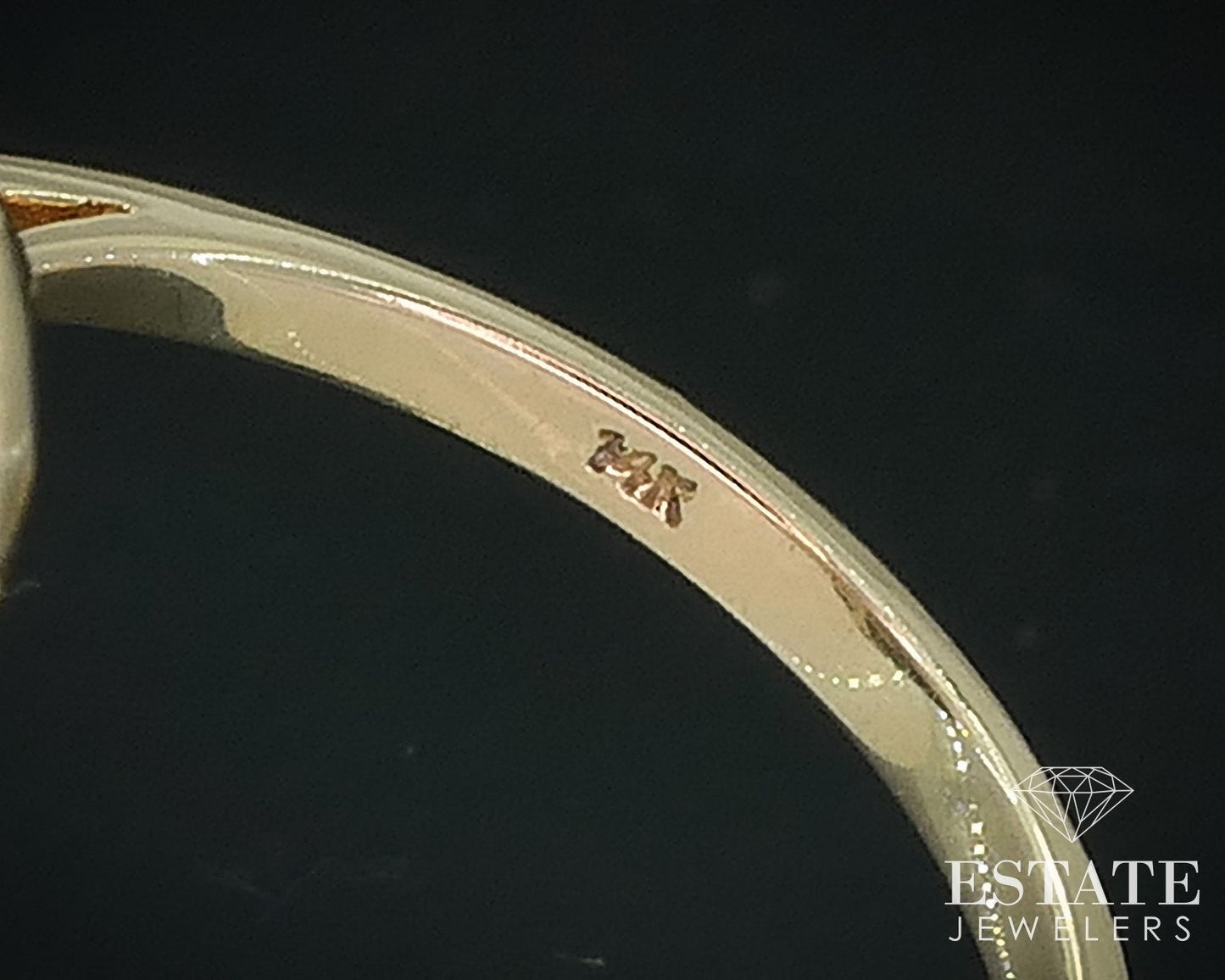 14k Yellow Gold 9mm Cultured Golden Pearl & Diamond Bypass Ring 4.8g i17708
