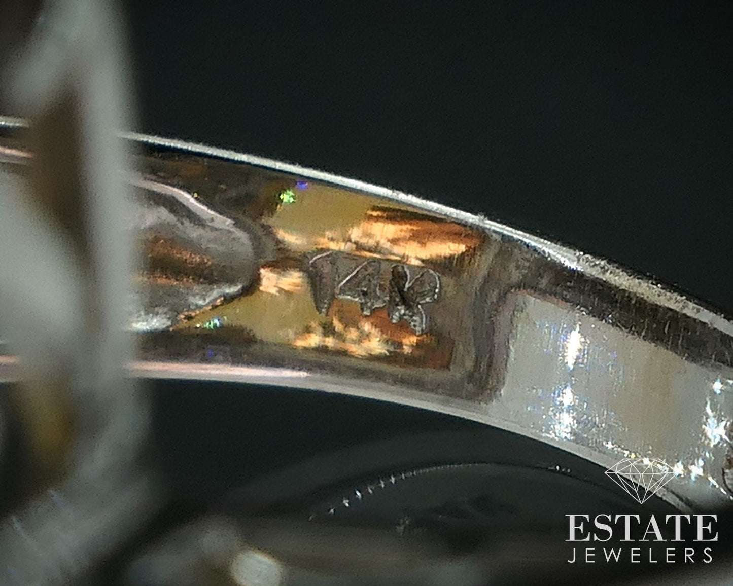 14k White Gold Cushion Natural 6.5ct Citrine & Diamond Cocktail Ring 7.5g i17765