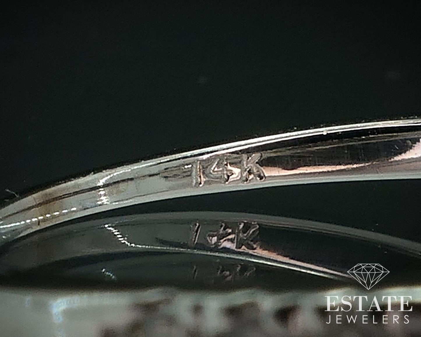 14k White Gold Round Natural .39ctw Diamond Halo Engagement Ring 1.9g i17764