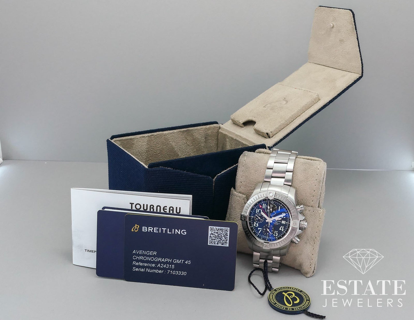 Breitling Avenger 45 Chronograph GMT Blue Dial A24315 Mens Watch i17820