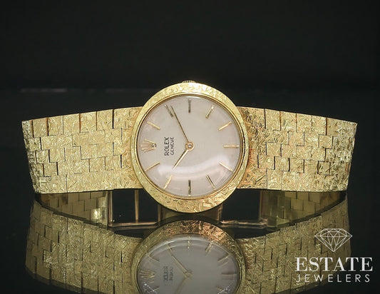 Vintage 18k Yellow Gold Rolex 3669 Cal 1600 Pre-Cellini Ladies Watch 47g i17779