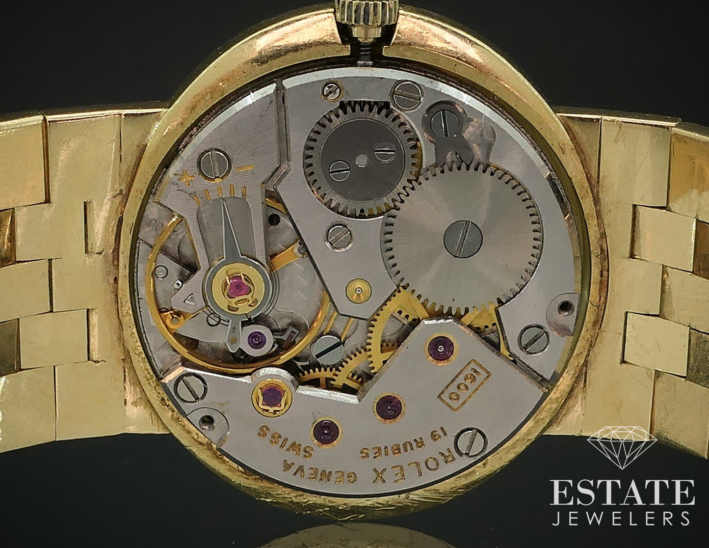 Vintage 18k Yellow Gold Rolex 3669 Cal 1600 Pre-Cellini Ladies Watch 47g i17779