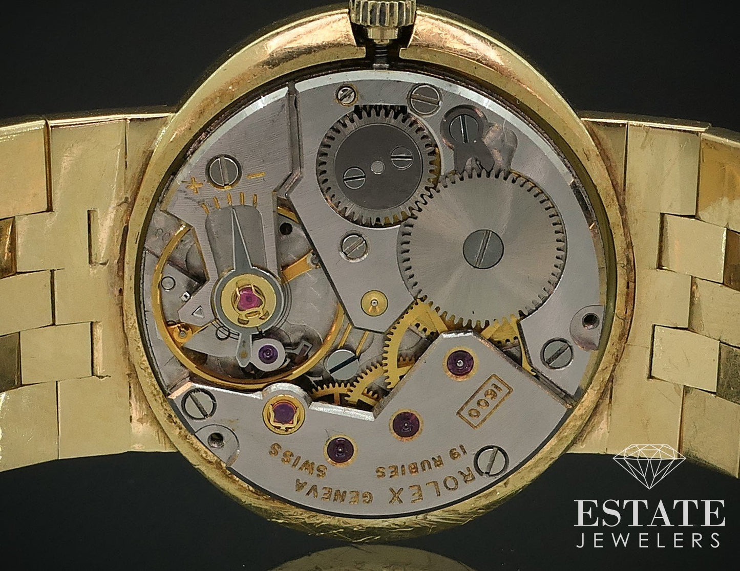 Vintage 18k Yellow Gold Rolex 3669 Cal 1600 Pre-Cellini Ladies Watch 47g i17779