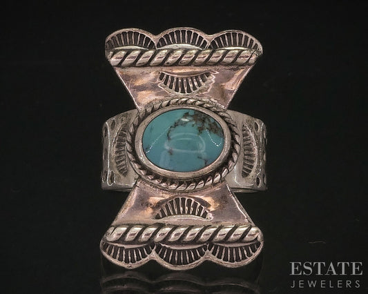 Sterling 925 Natural Turquoise Carolyn Pollack Southwestern Ring 14.9g i17931