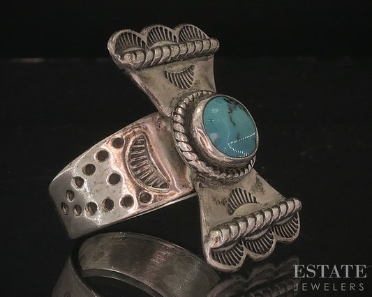 Sterling 925 Natural Turquoise Carolyn Pollack Southwestern Ring 14.9g i17931