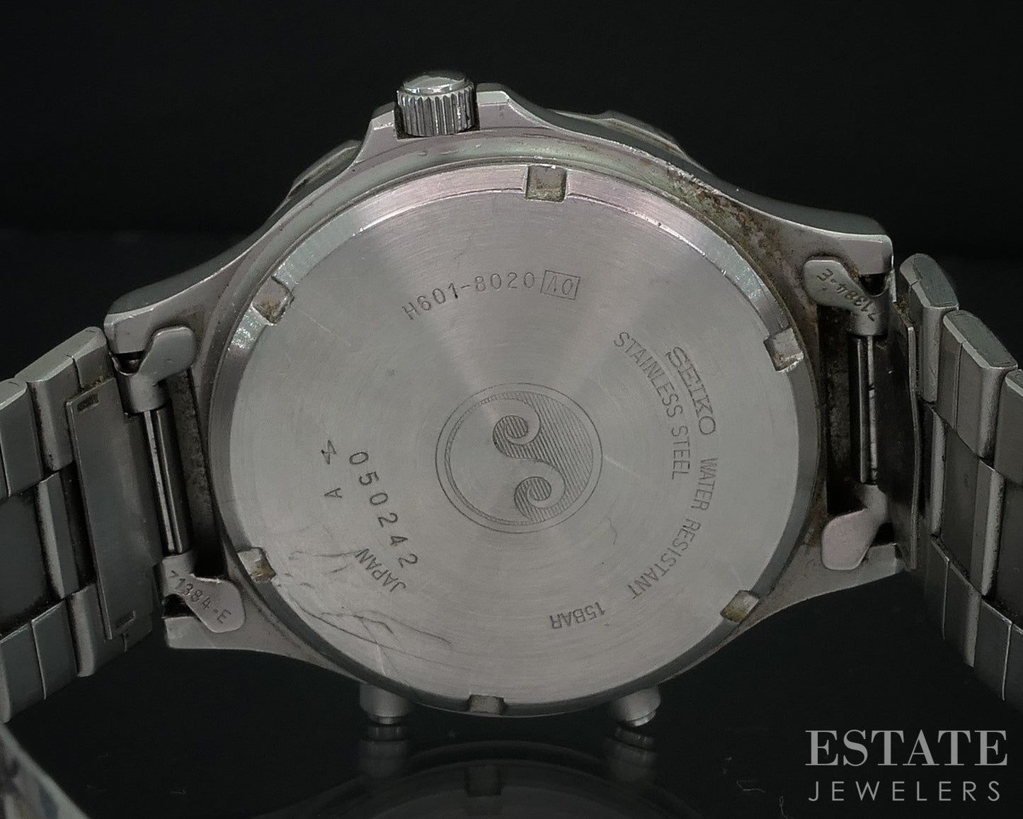 Vintage Seiko Quartz Sports Alarm Chronograph Digital H601-8020 Men Watch i18028