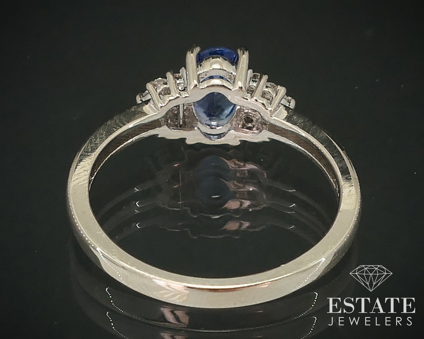 14k White Gold Oval Natural Tanzanite & Diamond Ladies Ring 2.8g i17950b