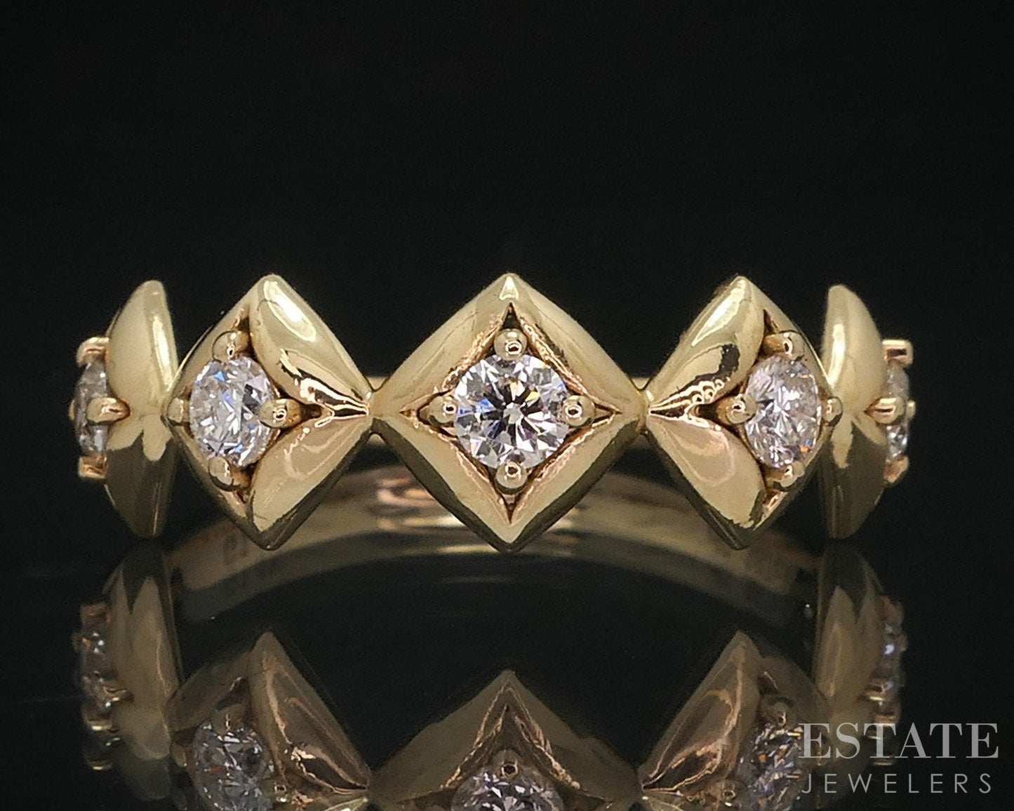 14k Yellow Gold Natural .39ctw Diamond Ladies Wedding Band 2.9g i15500
